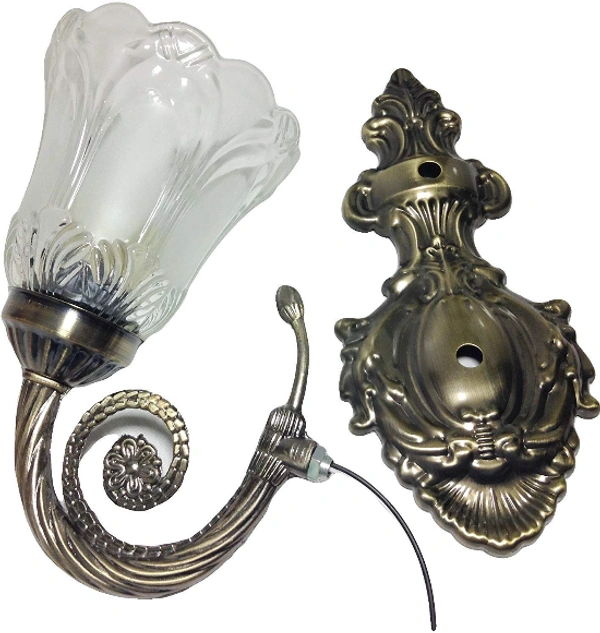 Das/P/8827 Antic Uplight Wall Lamp - Wall Light, Brass, NA